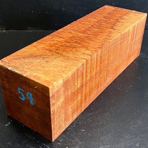 4"x4"x12" KD Pomelle Sapele Wood Spindle Turning Blank (#0059)