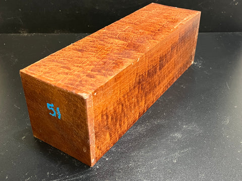 4"x4"x12" KD Pomelle Sapele Wood Spindle Turning Blank (#0051)