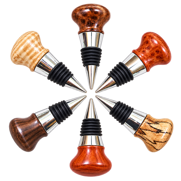 6 pack Chrome Bottle Stopper Kit
