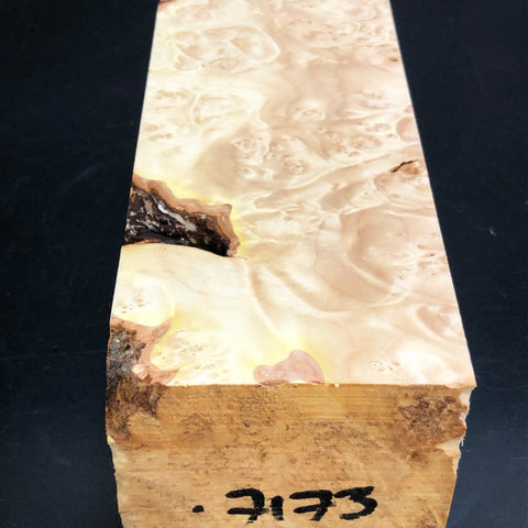 3"x3"x8" KD Maple Burl Wood Spindle Turning Blank (#00173)