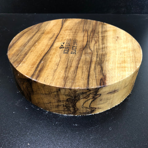 8"x2" KD Figured Black Limba Wood Bowl Turning Blank (#00878)