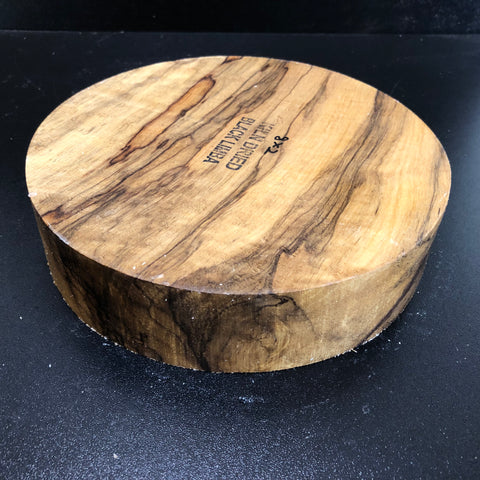 8"x2" KD Figured Black Limba Wood Bowl Turning Blank (#00880)