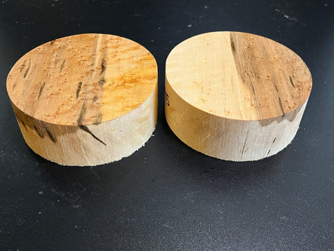 5"x2" KD Exhibition Grade Birdseye Maple (2pc) Wood Bowl Turning Blank (#00915)