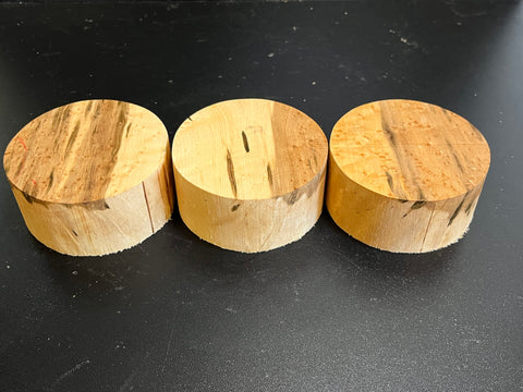 4"x2" KD Exhibition Grade Birdseye Maple (3pcs) Wood Bowl Turning Blank (#00917)