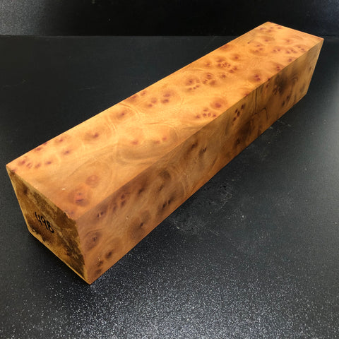 2.5"x2.5"x12.25" Camphor Burl Wood Spindle Turning Blank (#00498)