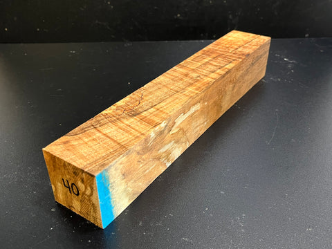 2"x2"x12" KD Figured Maple Wood Spindle Turning Blank (#0040)