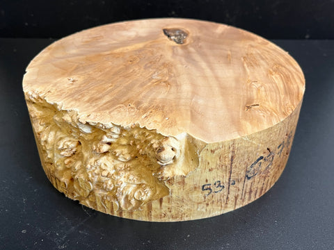9.5"x3" KD Maple Burl Wood Bowl Turning Blank (#0053)