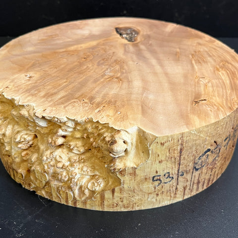 9.5"x3" KD Maple Burl Wood Bowl Turning Blank (#0053)