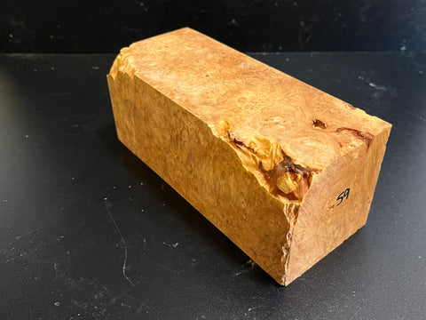 3.5"x3.5"x8.5" KD Maple Burl Wood Spindle Turning Blank (#0059)