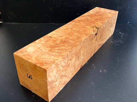 3"x3"x14" KD Maple Burl Wood Spindle Turning Blank (#0060)
