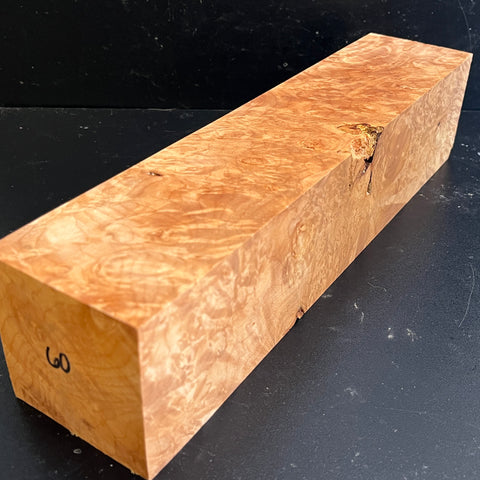 3"x3"x14" KD Maple Burl Wood Spindle Turning Blank (#0060)