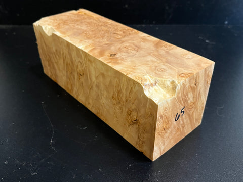 3"x3"x9" KD Maple Burl Wood Spindle Turning Blank (#0065)