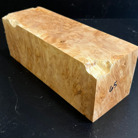 3"x3"x9" KD Maple Burl Wood Spindle Turning Blank (#0065)