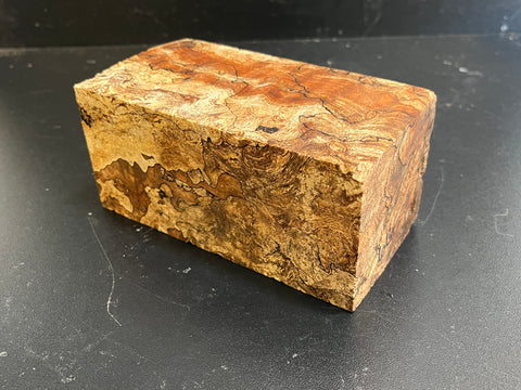 3"x3"x6" KD Maple Burl Wood Spindle Turning Blank (#0066)