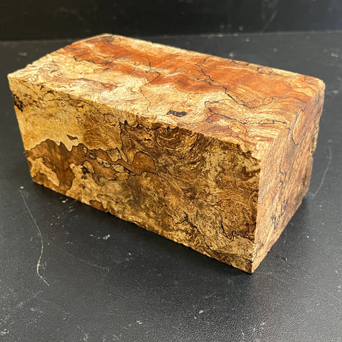 3"x3"x6" KD Maple Burl Wood Spindle Turning Blank (#0066)