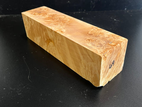 3"x3"x10" KD Maple Burl Wood Spindle Turning Blank (#0069)