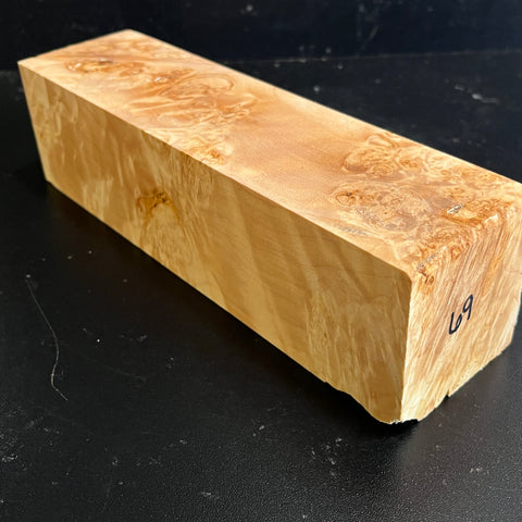 3"x3"x10" KD Maple Burl Wood Spindle Turning Blank (#0069)