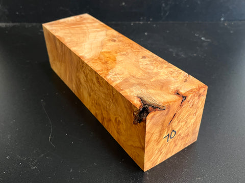 3"x3"x9.5" KD Maple Burl Wood Spindle Turning Blank (#0070)