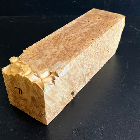 3"x3"x9.5" KD Maple Burl Wood Spindle Turning Blank (#0071)