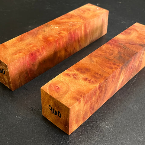 1.5"x1.5"x7" Camphor Burl Wood (2 pcs) Turning Spindle Blank (#00960)