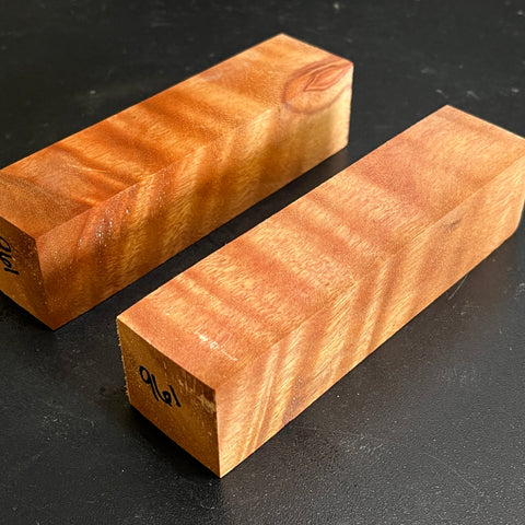 1.5"x1.5"x6" Camphor Burl Wood (2 pcs) Turning Spindle Blank (#00961)
