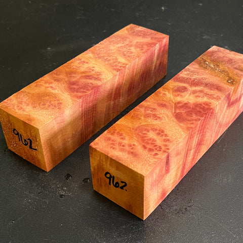 1.5"x1.5"x5" Camphor Burl Wood (2 pcs) Turning Spindle Blank (#00962)