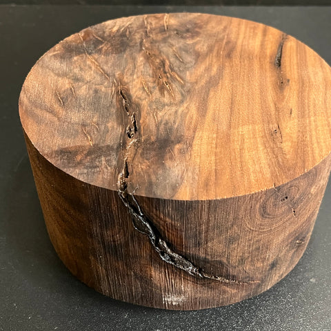 6"x3" KD Figured Black Walnut Wood Bowl Turning Blank (#00973)