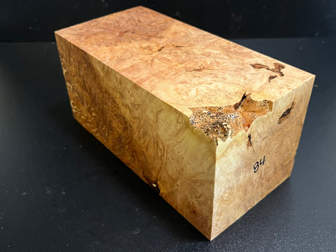 4"x4"x8.5" KD Maple Burl Wood Spindle Turning Blank (#0084)