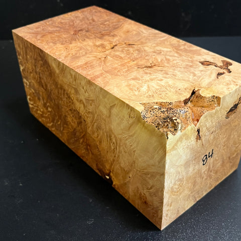 4"x4"x8.5" KD Maple Burl Wood Spindle Turning Blank (#0084)