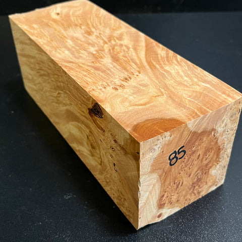 3"x3"x8" KD Maple Burl Wood Spindle Turning Blank (#0085)