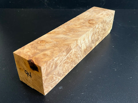 2"x2"x9.5" KD Maple Burl Wood Spindle Turning Blank (#0094)
