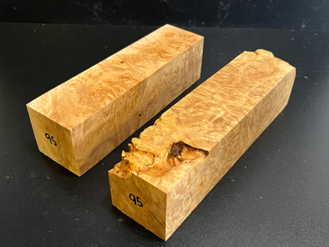 2"x2"x8" KD Maple Burl (2pcs) Wood Spindle Turning Blank (#0095)