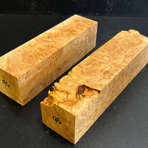 2"x2"x8" KD Maple Burl (2pcs) Wood Spindle Turning Blank (#0095)