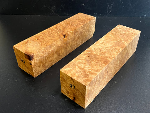 2"x2"x8" KD Maple Burl (2pcs) Wood Spindle Turning Blank (#0097)
