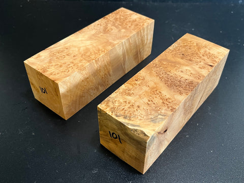 2"x2"x6" KD Maple Burl (2pcs) Wood Spindle Turning Blank (#00101)