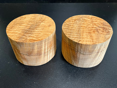 4"x3" Exhibition Grade KD Curly Maple (2pcs) Wood Spindle Turning Blank (#00981)