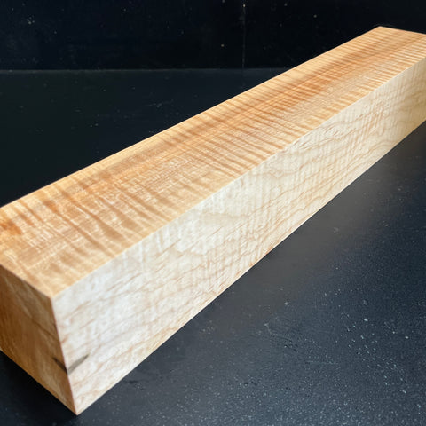 3"x3"x18" Exhibition Grade KD Curly Maple Wood Spindle Turning Blank (#00592)