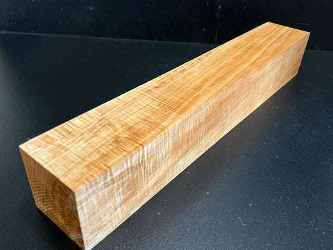 3"x3"x18" Exhibition Grade KD Curly Maple Wood Spindle Turning Blank (#00593)
