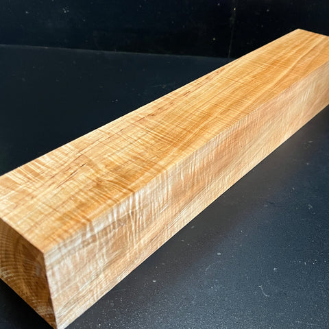 3"x3"x18" Exhibition Grade KD Curly Maple Wood Spindle Turning Blank (#00593)
