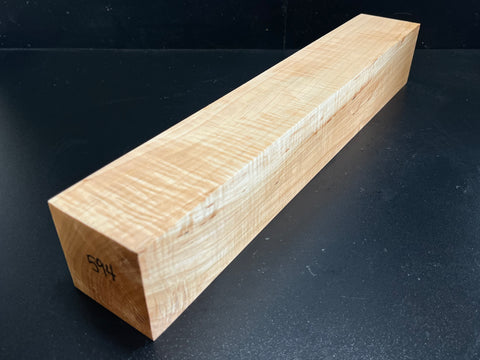 3"x3"x18" Exhibition Grade KD Curly Maple Wood Spindle Turning Blank (#00594)