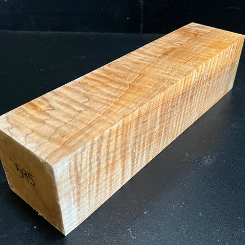 3"x3"x12" Exhibition Grade KD Curly Maple Wood Spindle Turning Blank (#00595)