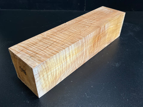 3"x3"x12" Exhibition Grade KD Curly Maple Wood Spindle Turning Blank (#00598)