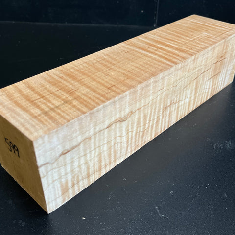 3"x3"x12" Exhibition Grade KD Curly Maple Wood Spindle Turning Blank (#00599)