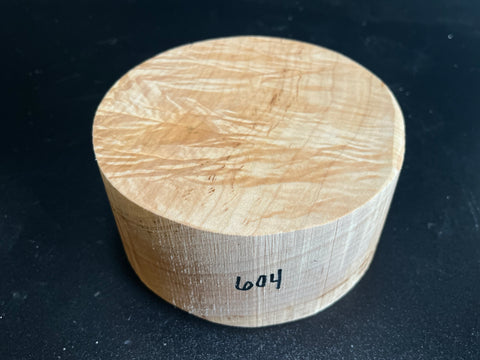 6"x3" KD Figured Maple Wood Bowl Turning Blank (#00604)