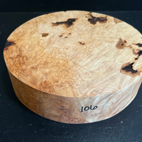 9"x2" KD Maple Burl Wood Bowl Turning Blank (#00106)
