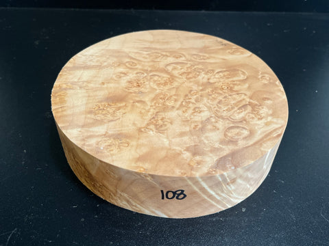7.5x2 KD Maple Burl Wood Bowl Turning Blank (#00108)