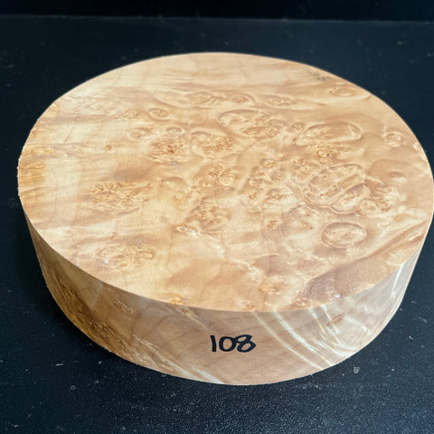 7.5x2 KD Maple Burl Wood Bowl Turning Blank (#00108)