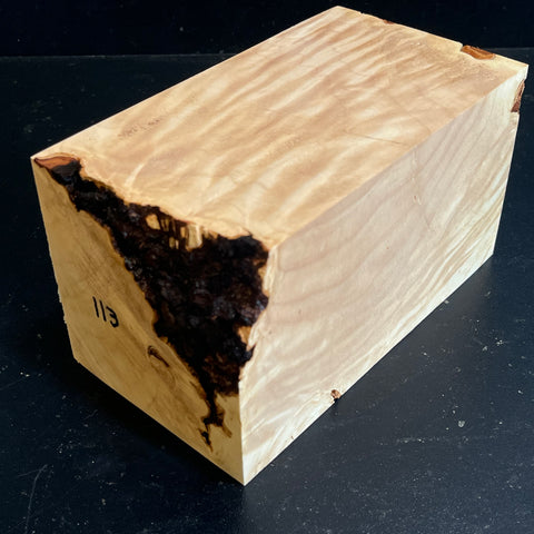 4"x4"x7" KD Maple Burl Wood Spindle Turning Blank (#00113)