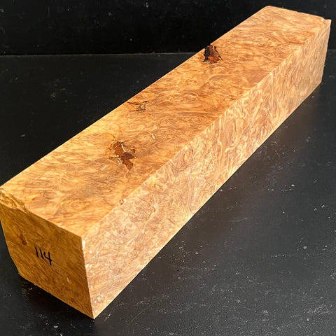 3"x3"x15" KD Maple Burl Wood Spindle Turning Blank (#00114)