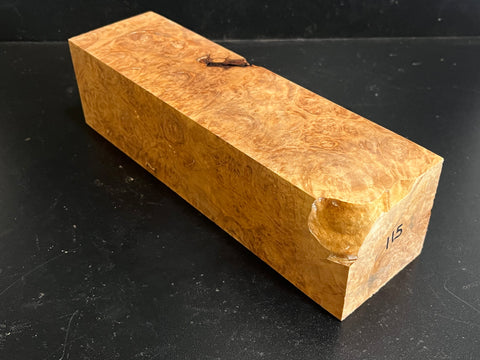 3"x3"x11" KD Maple Burl Wood Spindle Turning Blank (#00115)